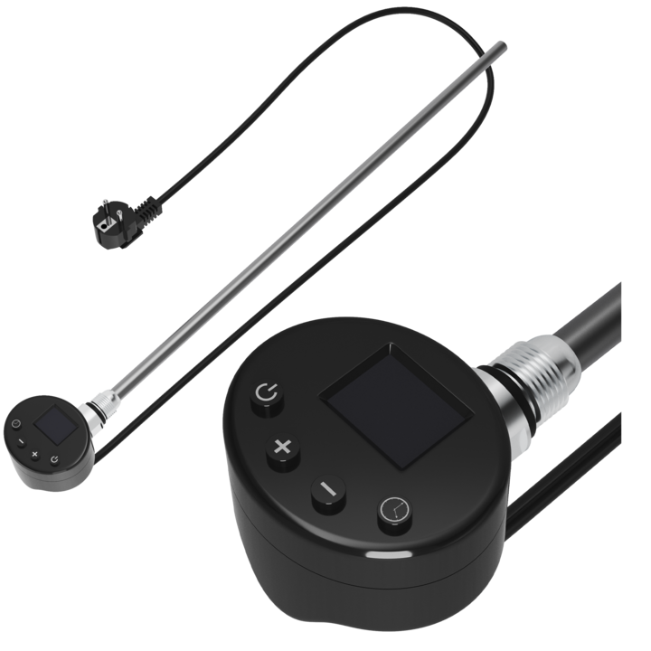 Incalzitor Electric Pentru Radiatorul De Baie, Granitan, Negru, 300W, Ecran Lcd, Butoane Usor De Utilizat, Timer, Protectie Impotriva Supraincalzirii, Functie Antiinghet