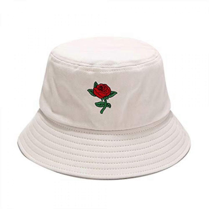 Palarie de soare amuzanta, brodata, cu model dragut, tip pescar, pliabila, pentru femei si barbati ---- bej roz