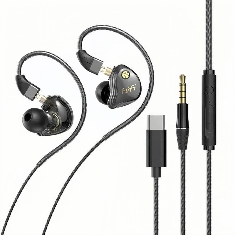 Casti cu fir, TYPE-C, stereo surround, reducere zgomot, portabile，Casti intraauriculare compatibile cu telefoanele mobile Huawei, Apple si Samsung