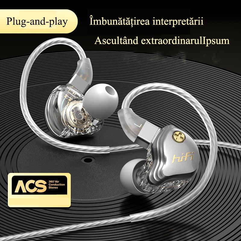 Casti cu fir, TYPE-C, stereo surround, reducere zgomot, portabile，Casti intraauriculare compatibile cu telefoanele mobile Huawei, Apple si Samsung
