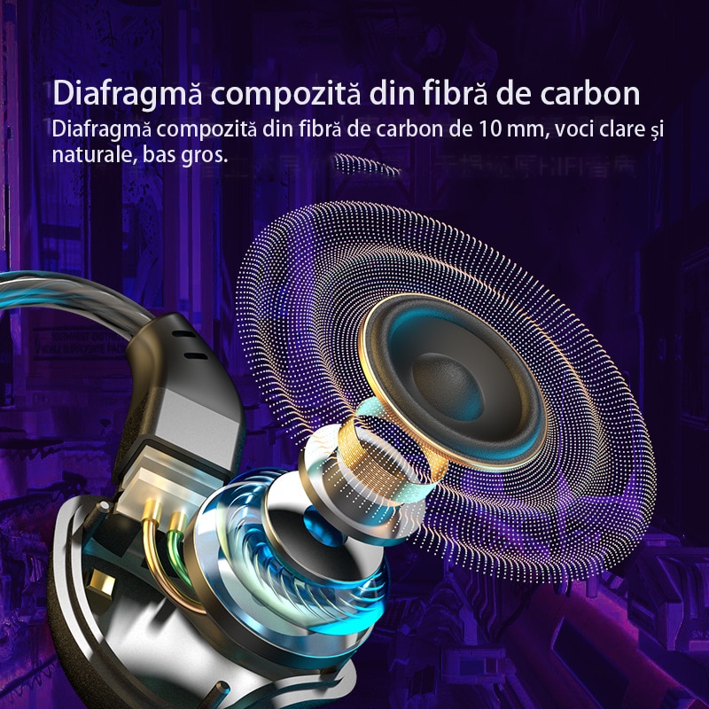 Casti cu fir, TYPE-C, stereo surround, reducere zgomot, portabile，Casti intraauriculare compatibile cu telefoanele mobile Huawei, Apple si Samsung