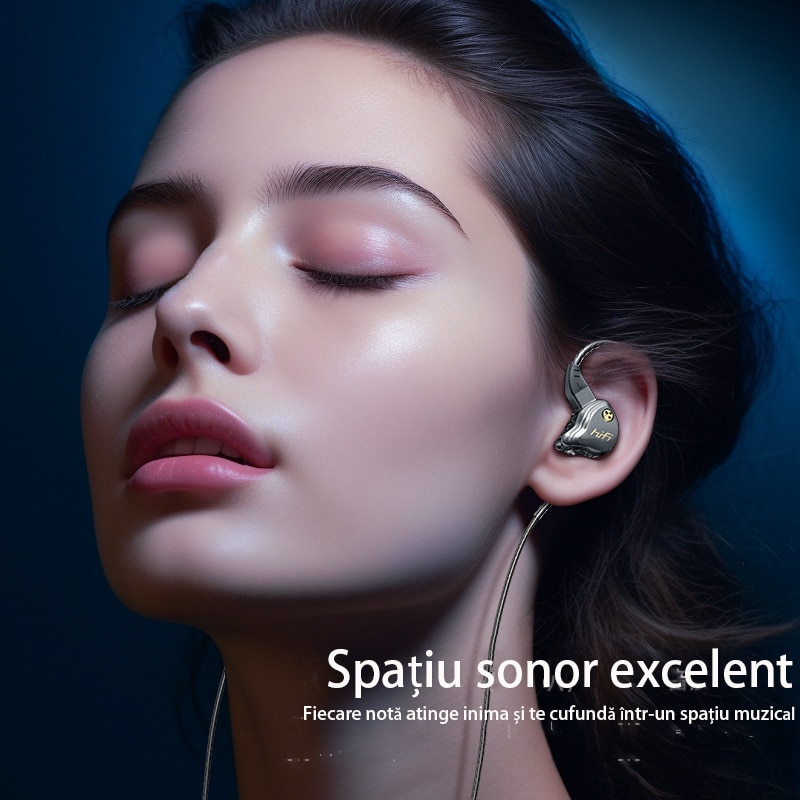 Casti cu fir, TYPE-C, stereo surround, reducere zgomot, portabile，Casti intraauriculare compatibile cu telefoanele mobile Huawei, Apple si Samsung