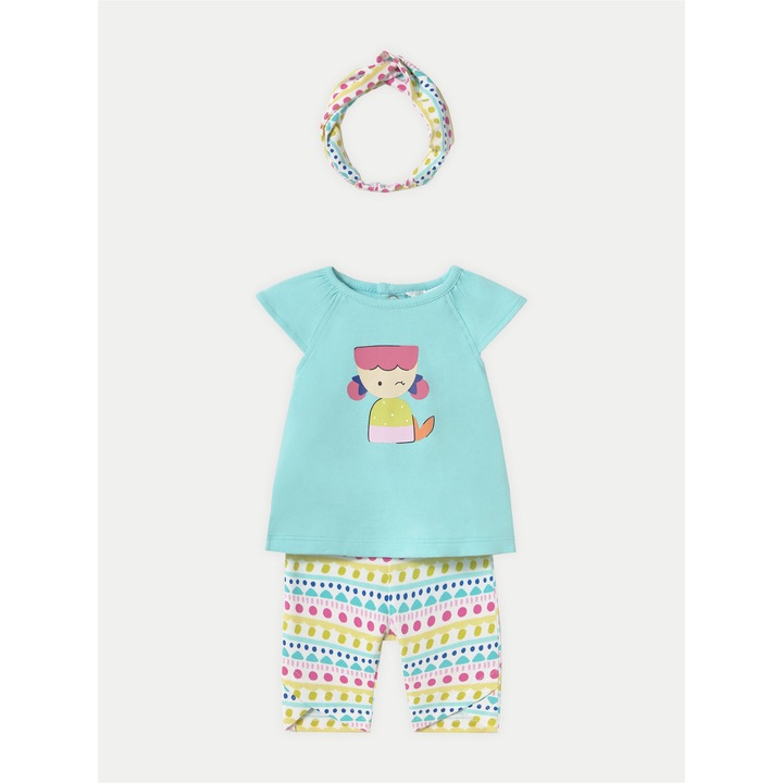 Set tricou si colanti fete Mayoral, 1763, Bumbac/Elastan, Multicolor, Multicolor