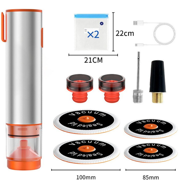 Aparat electric de vidat, Rqiurpn, Multifunctional, Portabil, LED Display digital, Pentru carne, legume, fructe, Alb