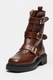 Steve Madden, Ghete de piele cu catarama si varf patrat Clipper, Maro inchis