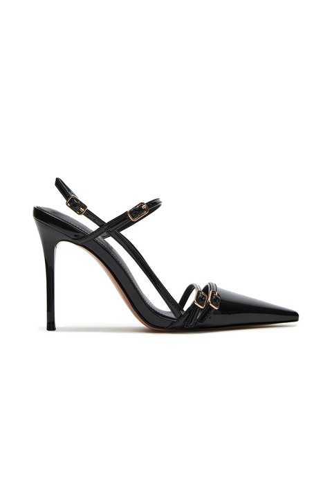 Steve Madden, Pantofi stiletto cu aspect lacuit Deagan, Negru