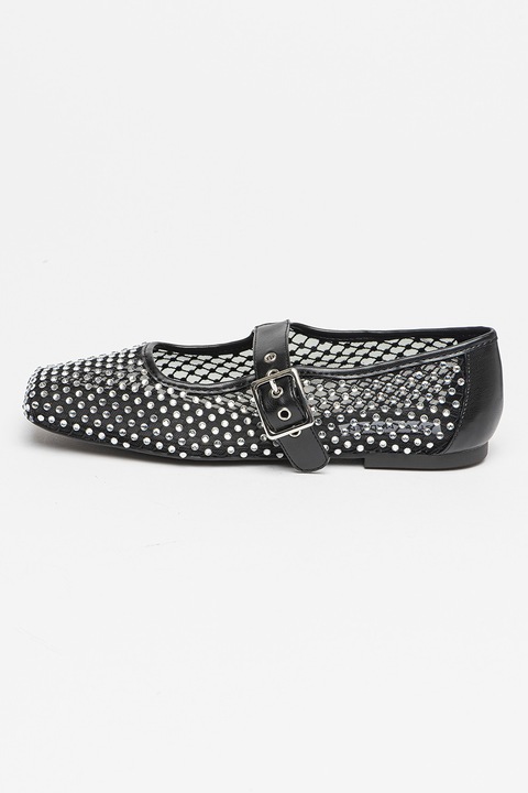 Steve Madden, Пантофки с декоративни камъни, Черен