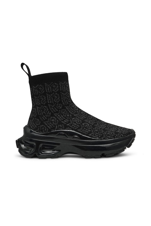 Steve Madden, Мрежести спортни обувки Master с лесно обуване, Черен/Сребрист