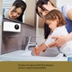 Dozator Automat Sapun Lichid cu Spuma, Rqiurpn, 5 Niveluri de Dozaj, Prindere de Perete, Senzor de Miscare, Fara Atingere, 500 ml, Afisaj Temperatura si Ora, pentru Baie, Bucatarie, IPX5, 1800mah