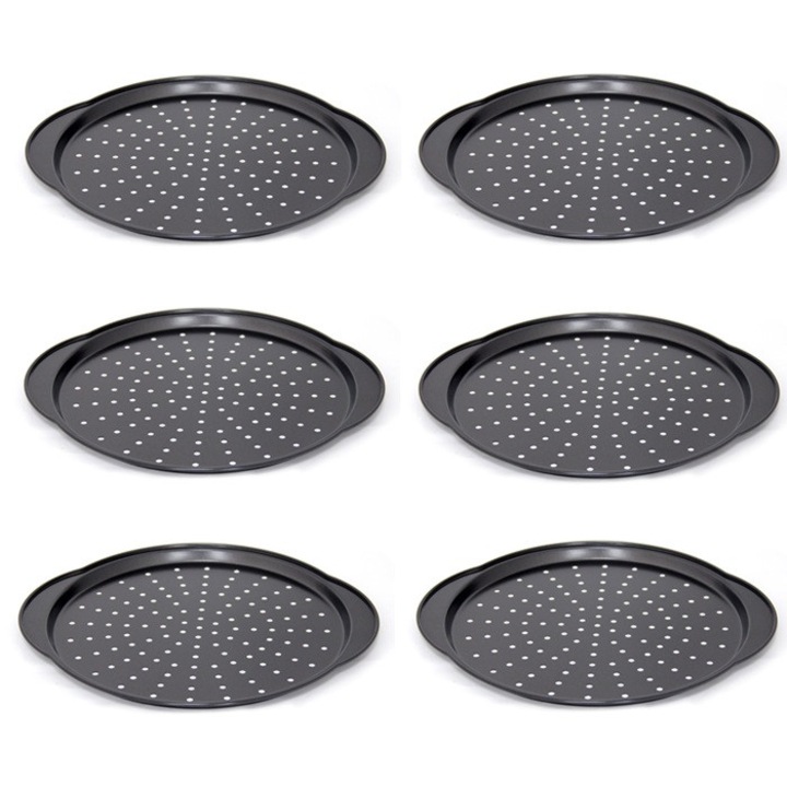 Set 6 tavi perforate pentru pizza RAKI 36xh2cm