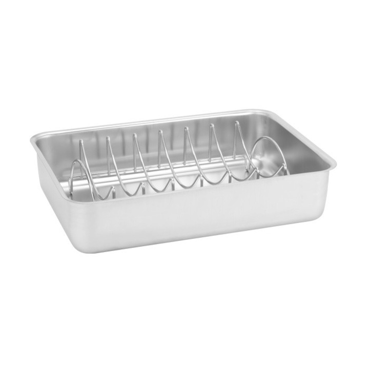 Tava de copt inox cu grila INOXRIV SMART GRILL 36x25xh8cm