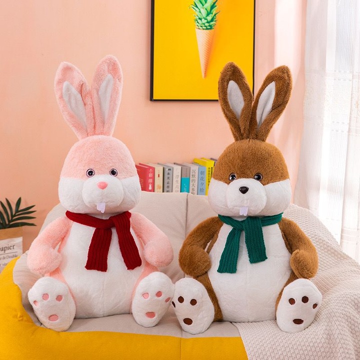 Iepuras din Plus cu Esarfa, 80 CM