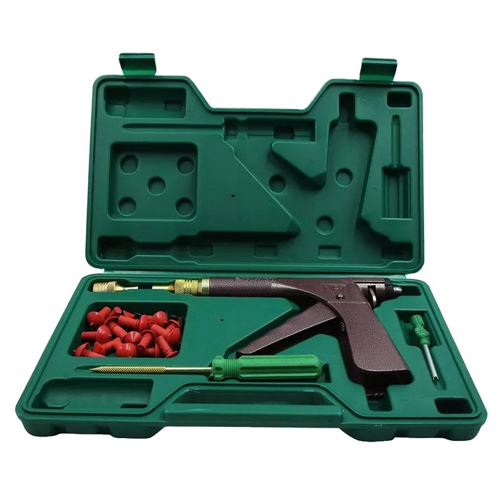 Kit de reparare anvelope, cu cutie, pentru repararea rapida a perforatiilor