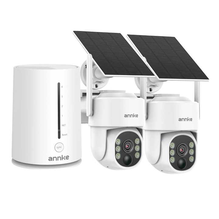 Megfigyelő kamerarendszer, 4MP, napelemes, 2 kamera, SD-kártya nélkül