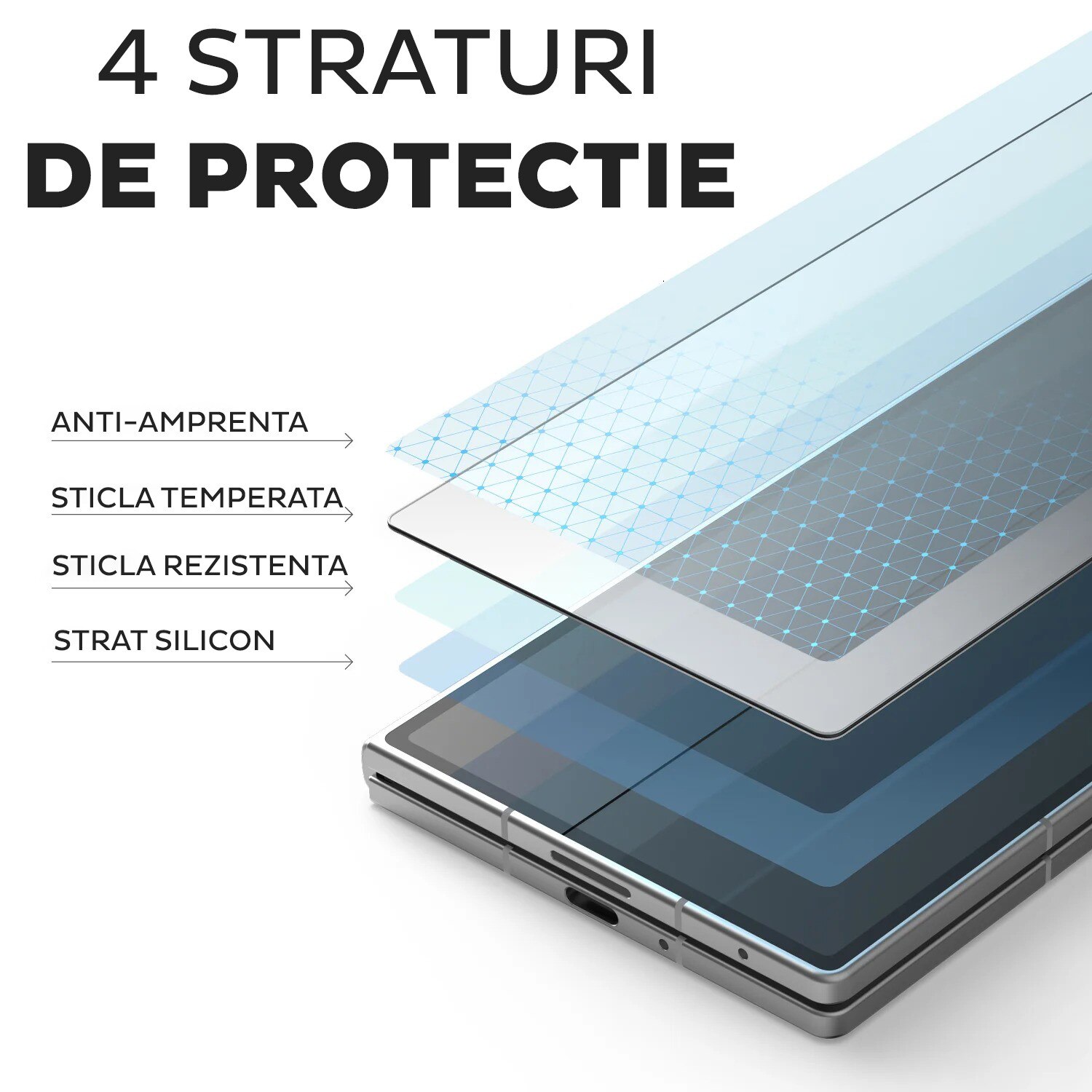 Folie Sticla pentru Samsung Galaxy Z Fold 7 Daden MaxProtection, Full Cover, Protectie Profesionala, Ultra Rezistenta, Calitate Premium