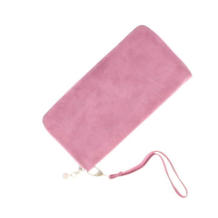 Portofel dama, din material sintetic, ButicCochet, 20x10x3 cm, Roz