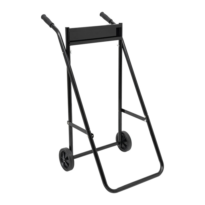 Carucior/stand pentru motor exterior de barca, Model pliabil, Sarcina 40 kg, Pentru motoare pana la 30 CP, Roti 15 cm, Greutate 5, 8 kg, Structura stabila, Negru
