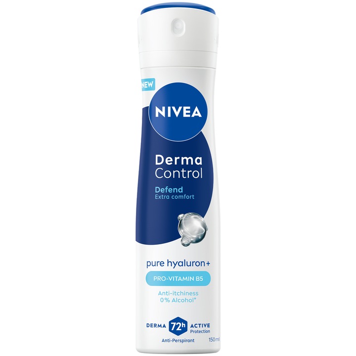 Дезодорант спрей NIVEA Derma Control Defend, 72-часова защита от изпотяване, 150 мл