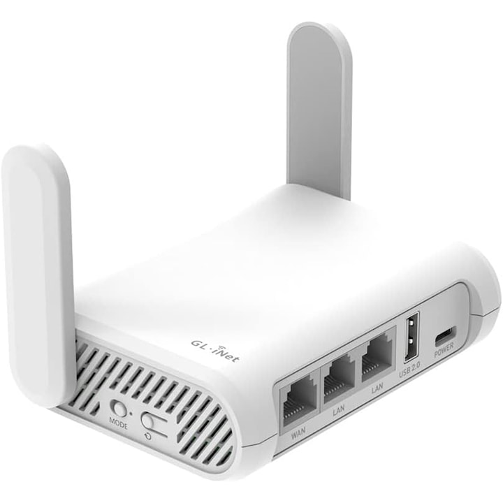 Router Wireless Rqiurpn AC1200 Dual-band, 2 porturi LAN, 1 port WAN, alb, 118x85x30mm