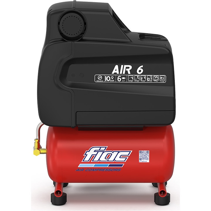 Compresor fara ulei FIAC tip AIR 6/XSS228, 230V, 10 bar, 6l, 1.5CP