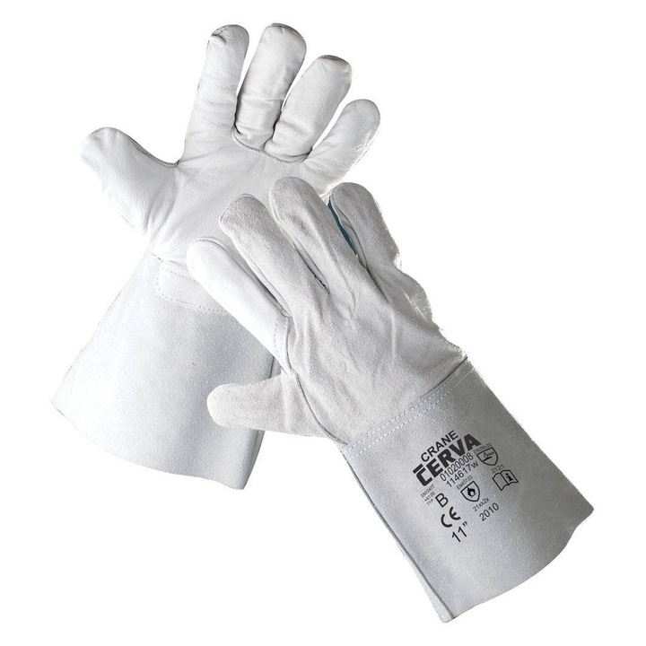 Manusi sudura din piele de bovina, CRANE, Cerva, gri, 35 cm 10