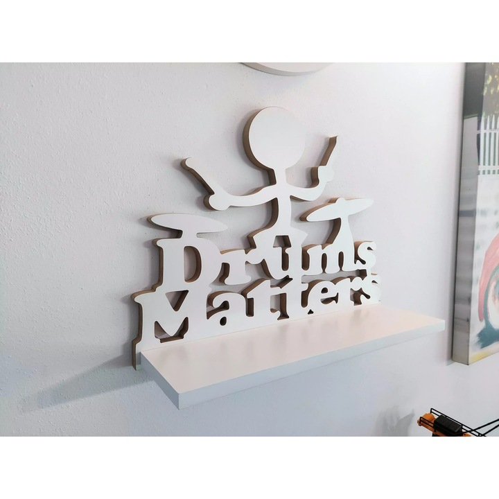 Moliland polc, Model Drums Matters, 50x15cm, MDF, fehér