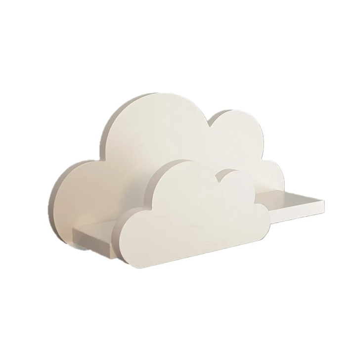 Raft Polka Chmurka S3, Moliland, alb, set complet cu accesorii de montaj