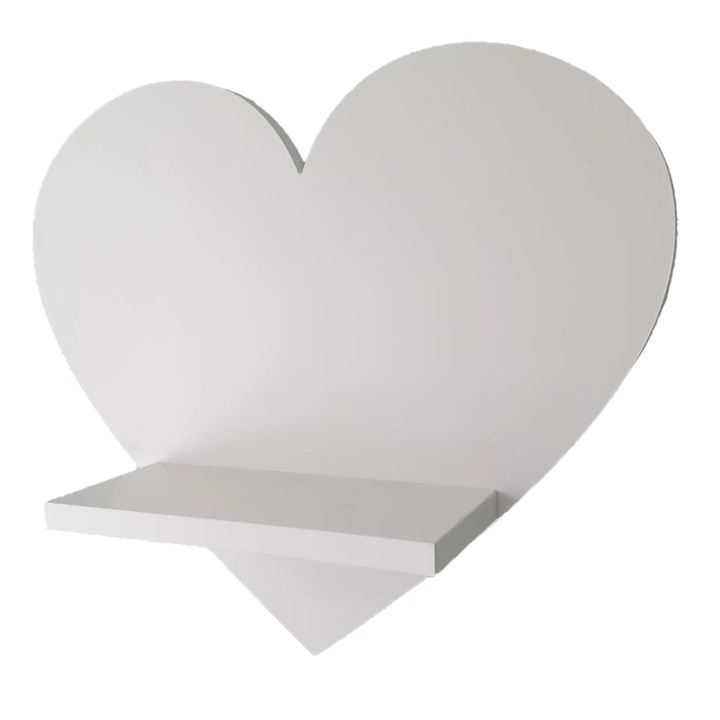 Raft Serce XL, Moliland, alb, 40x40cm