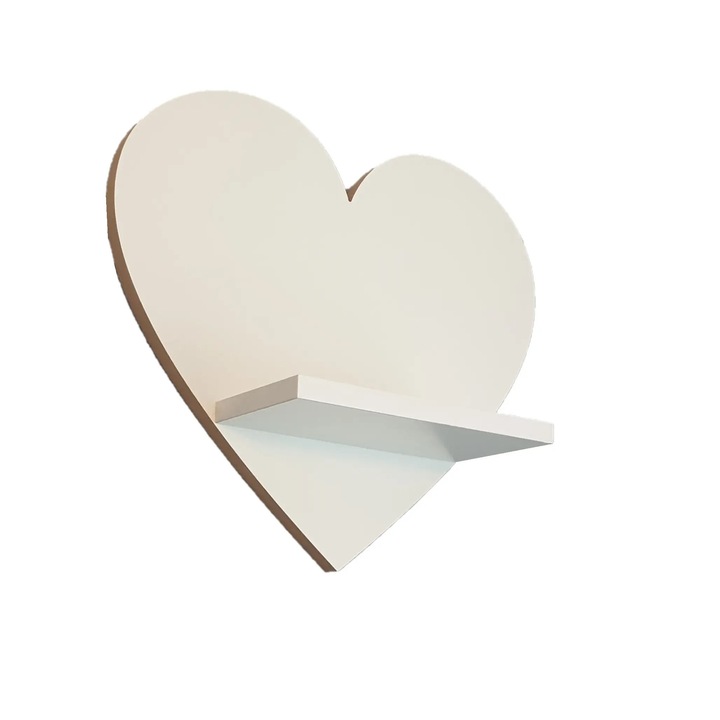 Raft Serce XL, Moliland, alb, 40x40cm