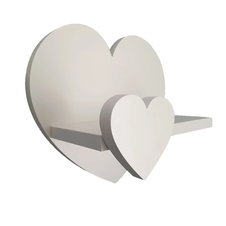 Raft Serce Ekstra L, Moliland, alb, 18mm, cu suporturi incluse