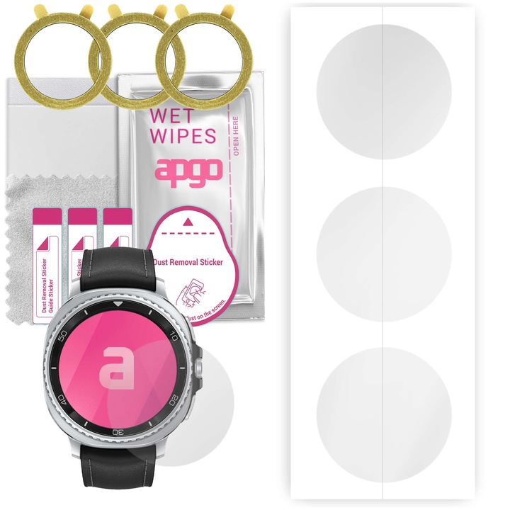 3 darabos Apgo hidrogél képernyővédő fólia Samsung Galaxy Watch 8-hoz, átlátszó, ultravékony, 44 mm