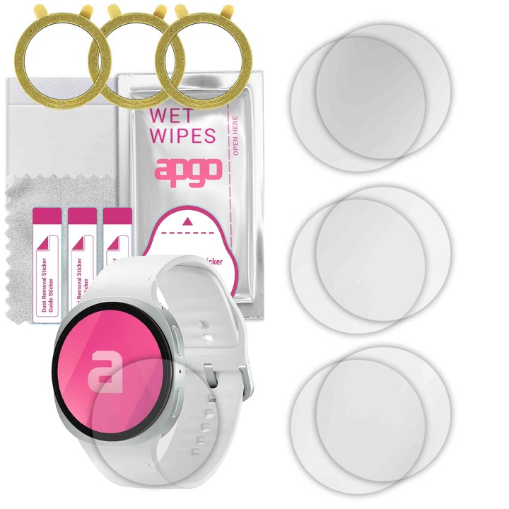 Set de 6 folii de protectie pentru ceas Samsung Galaxy Watch 8 40mm – apgo, folie securizata, hidrogel, lucioasa, anti-zgarieturi, protectie profesionala ecran