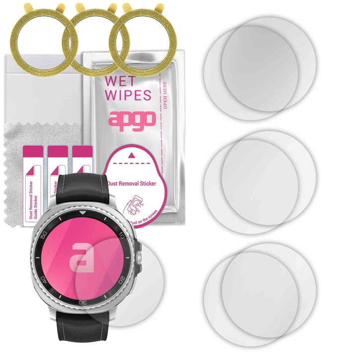 Set de 6 folii de protectie pentru ceas Samsung Galaxy Watch 8 Classic 46mm – apgo, folie securizata, hidrogel, lucioasa, anti-zgarieturi, protectie profesionala ecran