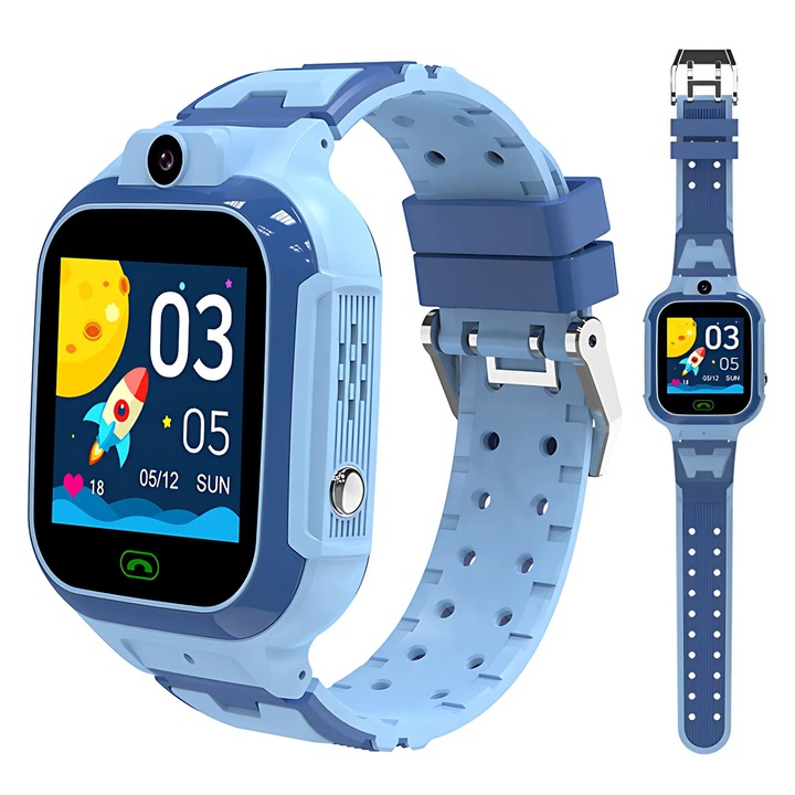 Детски смарт часовник Juloria с 4G видео разговори, GPS, SOS бутон, водоустойчив IP67, предна камера