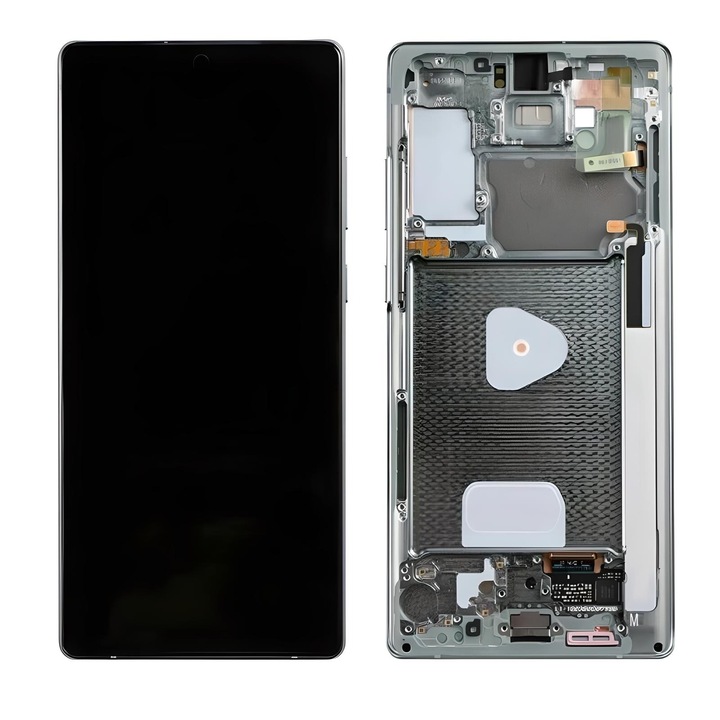 Display compatibil cu Samsung Galaxy Note 20, cu ramă, negru, sensibilitate la atingere