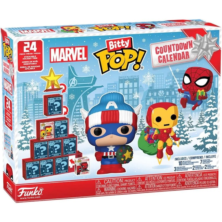 Комплект мини фигурки Funko Bitty Pop, Countdown Calendar, Marvel Comics, 2, 3 cm, Многоцветен