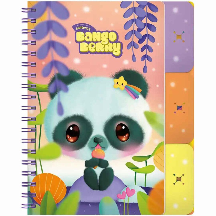 Тефтер с разделители и спирала Bangoberry Pally Panda, вкл. 3