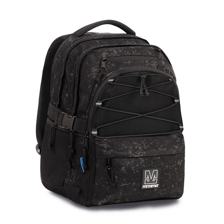 Mitama 3 rekeszes fekete iskolatáska