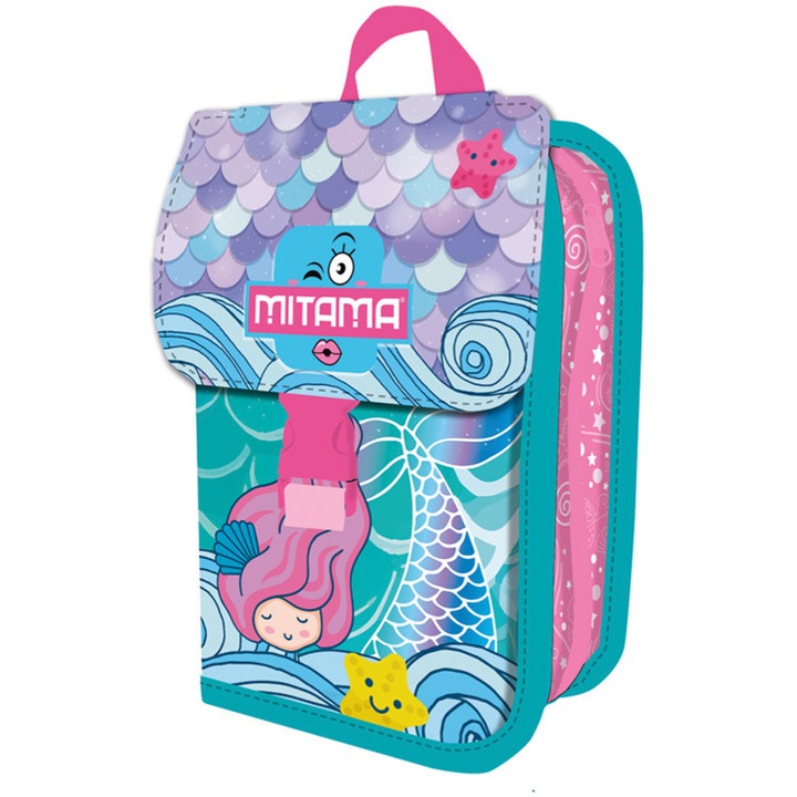 Mitama 1 rekeszes felszerelt tolltartó, 2 fül, Tengerész dizájn