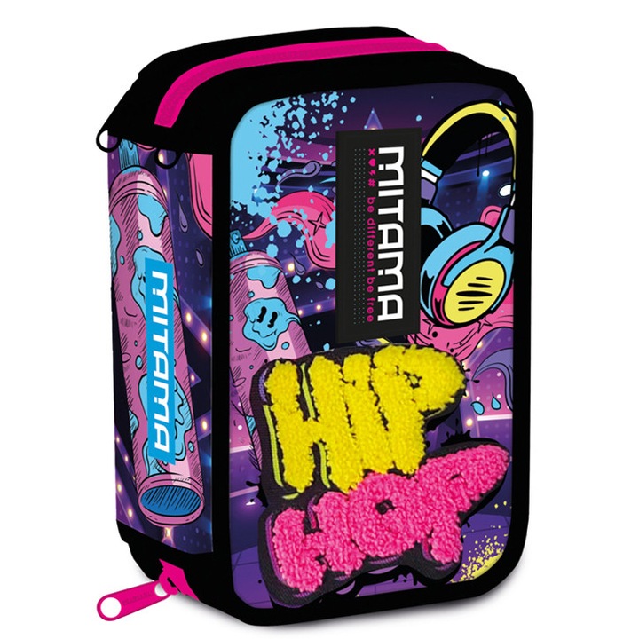 Mitama Super Triplo tolltartó, 3 rekesszel, rózsaszín és fekete kivitelben