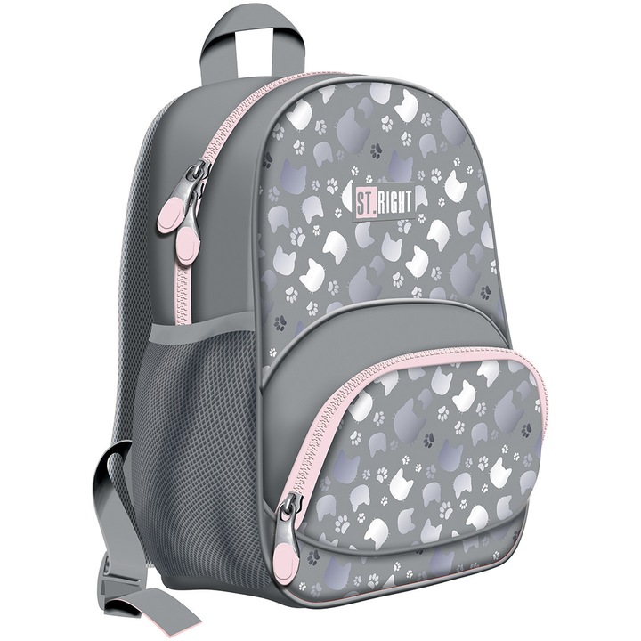 Ghiozdan BP70 ST Right Silver Cats 2 compartimente 32x22x11cm