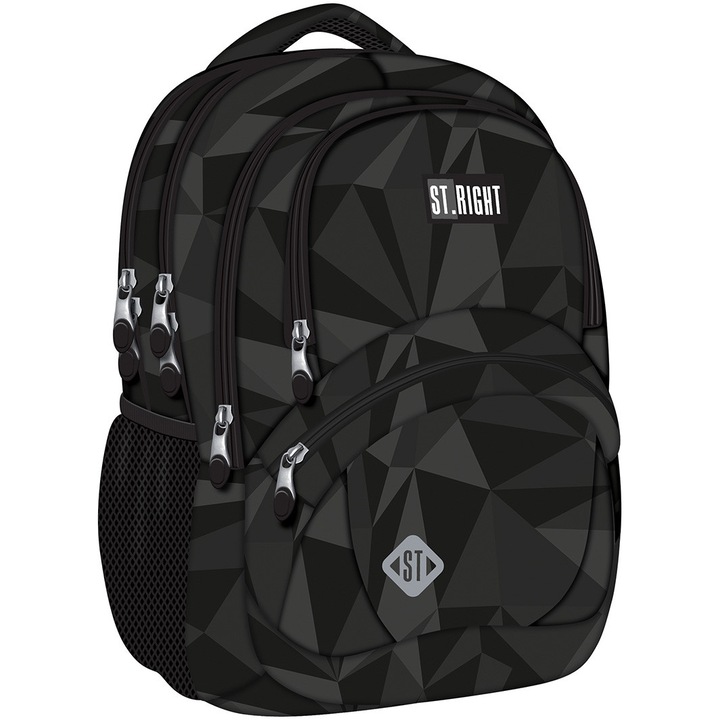 Ghiozdan BP05 ST Right colectia Geometric Grey 4 compartimente