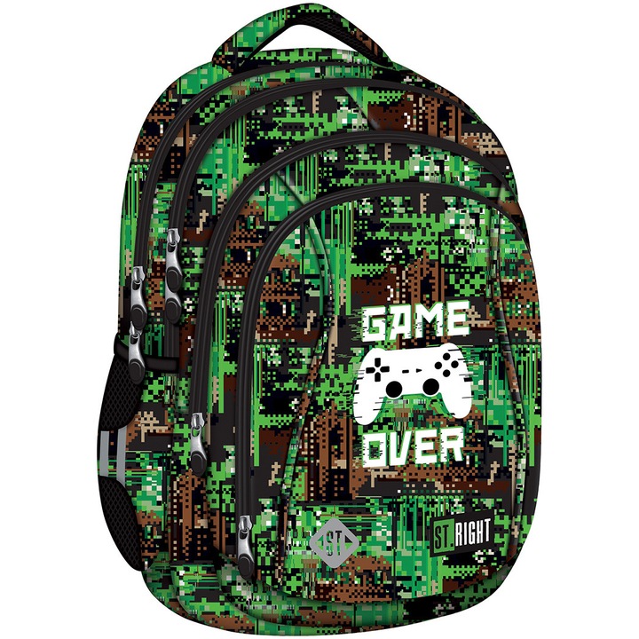 Ghiozdan BP04 ST Right colectia Game Over 4 compartimente