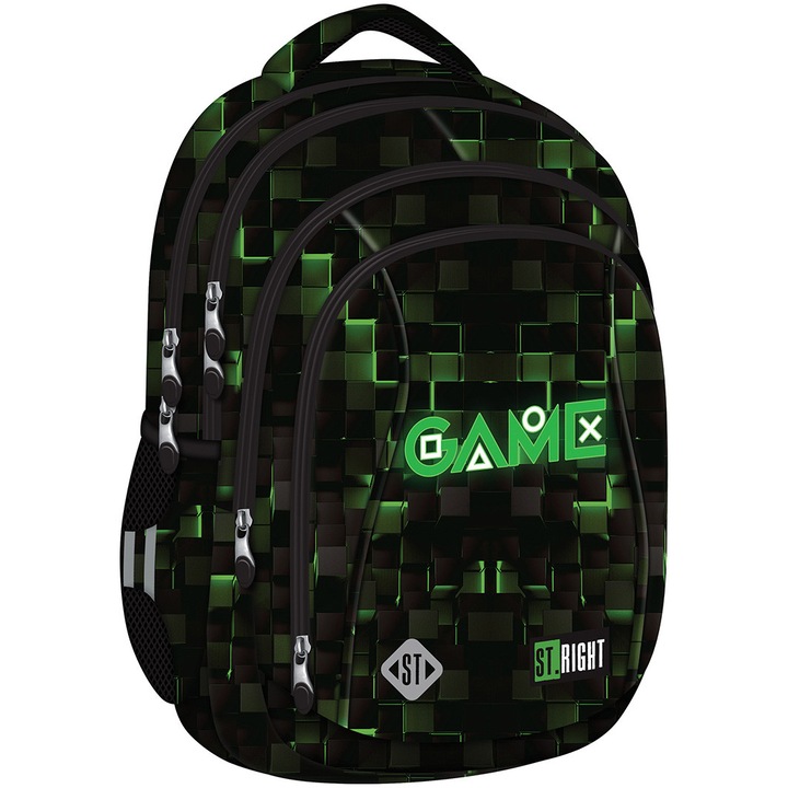 Ghiozdan BP04 ST Right colectia Green Game 4 compartimente