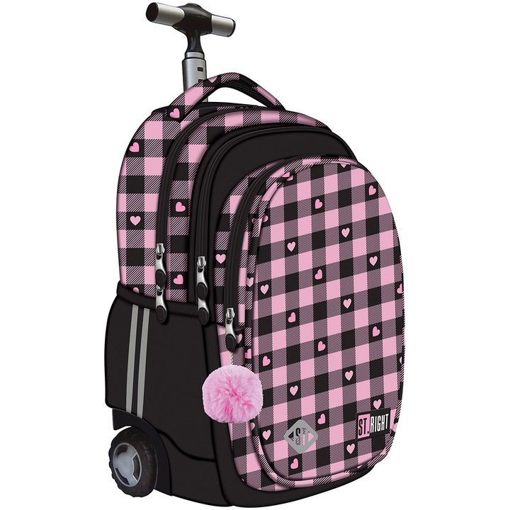 Troller TB01 ST Right 4 rekeszes rózsaszín kockás kollekció