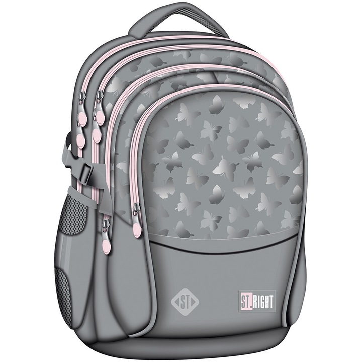 Ghiozdan BP01 ST Right colectia Silver Butterflies 4 compartimente