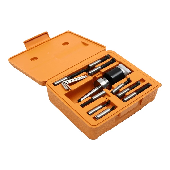 Fúrófej készlet, 10-125mm fúrási tartomány, hordtáskával, narancssárga, 22x20x6cm