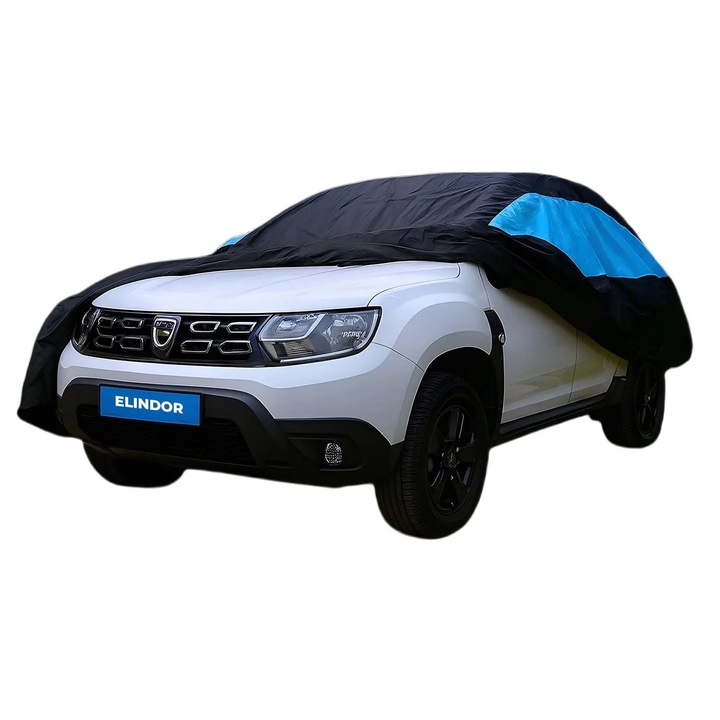 Prelata Auto Premium Elindor®, Toate Anotimpurile, Husa Protectie Completa, Dungi Reflectorizante, Ploaie, Anti Soare, Impermeabila, Compatibila pentru SUV L, Accesorii Masina Huse Exterior, 475x193x143 cm