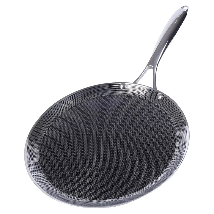 Palacsinta forma, 28 cm, rozsdamentes acél, tapadásmentes, ergonomikus fogantyúval