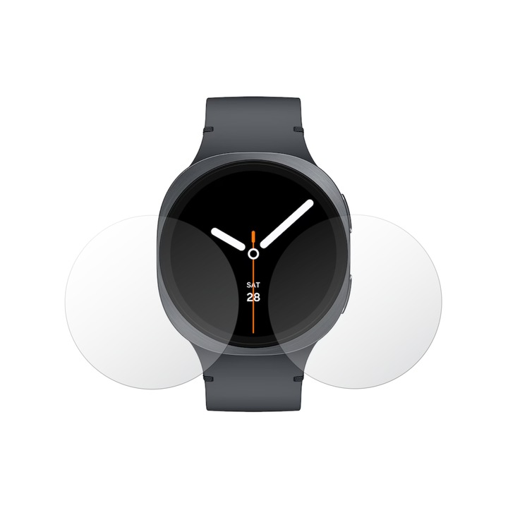 Set 2X Folie Protectie Ecran Ultra-Clear Folie24, pentru Samsung Galaxy Watch8 44mm, Adezive, Flexibile cu Auto Regenerare